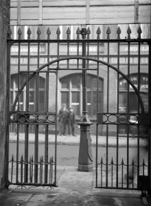Railings Prints: The gateway to Cliffords Inn, off Fleet Street, London, England. The first Inn of Chancery
