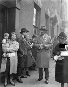 Canvassing Prints: The General Election. Lord Apsley, National Conservative candidate for Central Bristol