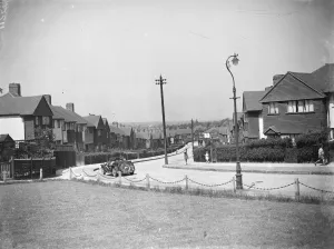Lampost Prints: A general view of Hither Green crescent in London. 1939
