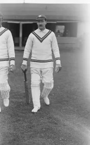 George Challoner going out to bat. 17 May 1923