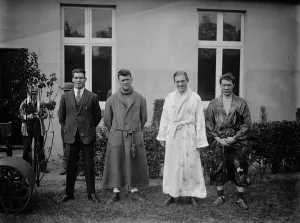 Georges Carpentier in boxing training at Shoeburyness in Essex for his fight with