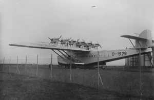 German Dornier Do X plane to fly the Atlantic. It has been fitted with 12 new engines