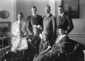 German ex - Crown Prince Friedrich Wilhelm and ex - Crown Princess with their children