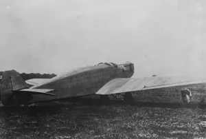 Germans attempt to fly the Atlantic. The Europa starting from the aerodrome at Dessau