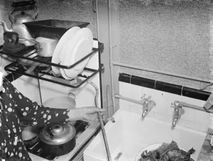 Living Conditions Prints: Geyser burst. N I H Ltd in Petts Wood. 12 April 1938