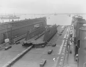 Gigantic German Floating Dock Surrendered An amazing structure berthed at Sheerness