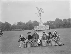 Statue Prints: The Gillingham Carnival in Kent. Flower sellers. 1939