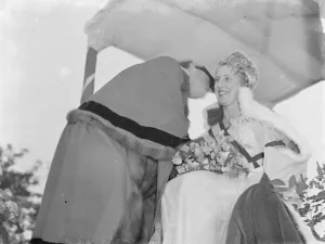The Gillingham Carnival in Kent. The Mayor of Newnham crowns the carnival queen