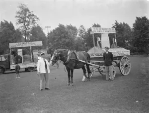 Heavy Horse Prints: The Gillingham Carnival in Kent. A milk float from the The Co-operative Group