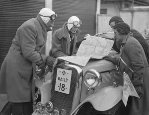 Girl competitors in RAC, 1, 000 miles rally