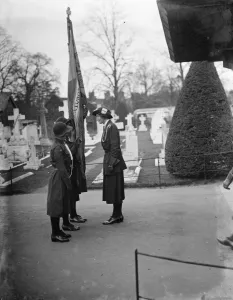 Leader Prints: Girl Guides at church parade in Chislehurst, Kent. 1936