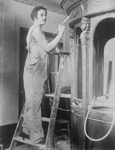 Gloria Gould Bishop as painter. Mrs Gloria Gould Bishop, youngest daughter of