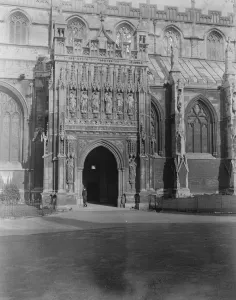 Gloucester Cathedral. South west front. 6 April 1920