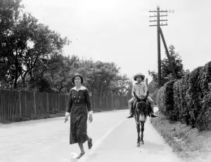 Eccentric Prints: Going to school on a donkey. 1933