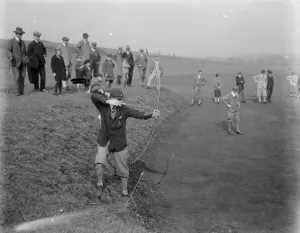 Framed Print : Golf : Ball versus arrow between Cambridge University and Royston Club at Royston Framed Print : Golf : Ball versus arrow between Cambridge University and Royston Club at Royston