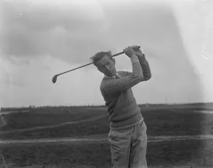 Golfer Prints: Golf Championship at Sandwich, Kent. Jim Barnes. 10 May 1928