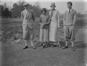 Golf match between ladies and gentlemen at Stokes Poges Left to right T A Torrance
