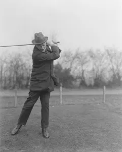 Golf Prints: Golf at Northwood House of Commons versus Sandy Lodge CLub Dr Macnamara driving 28