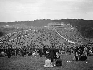 Spectators Collection: Goodwood racecourse, Sussex, England. The scene from Trundles Hill