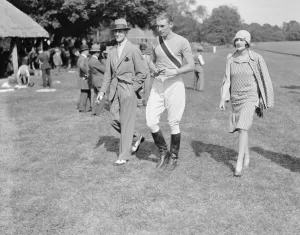 Goodwood week polo tournament at Cowdray Park. Left to right; Major Metcalfe