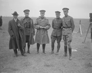 The Gordon Bennett Air Race at Etampes near Paris A group of the American Commission of Aviation