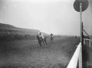 The Grand National. The finish of the race, showing the winner, Master Robert