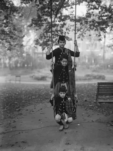 The three granddaughters of the Begum of Bhopal photographed at Portman Square. Princess