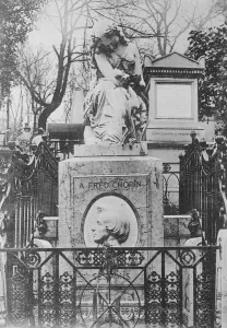 Grave of Frederic Chopin in Pepe Lachaise cemetary 13 November 1922