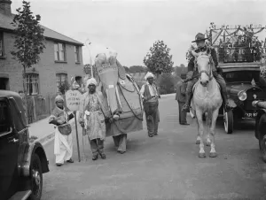 Fancy Dress Prints: Gravesend Carnival. A Walking party in Indian get up ( The Jazzing Jumbo )