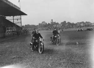 The Gravesend and District Motor Cycle Gymkhana in Kent. The motorbike egg