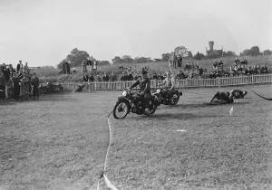 The Gravesend and District Motor Cycle Gymkhana in Kent. This race involves