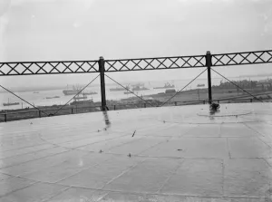 Gravesend Gasworks in Kent. The gasometer top. 1939