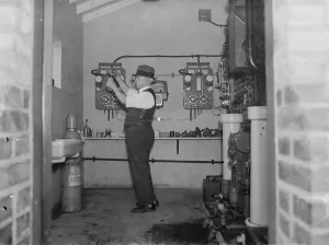Water Supply Prints: Gravesend Water Works in Kent. The chlorine plant. 1939