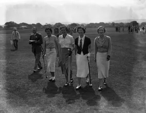 Great Britain v France at West Sussex Golf Club, Pulborough. Left to right : - Mlle Y Kapferer