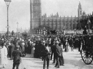Marriage Prints: The great crowd outside St Margarets, Westminster on the occasion of the wedding