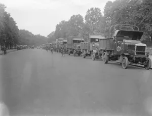 The Great Railway Strike The lorries in Hyde Park and their drivers 1920