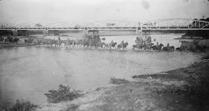 Greek cavalry crossing the River Hermus near Philadelphia 10 August 1920