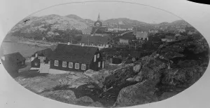 Greenland of Denmark, Atlantic Oceans Godthaab a general view. The capital of South