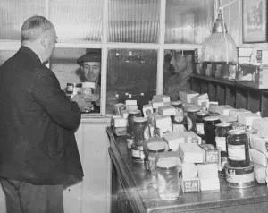 Not a grocers shop but a farm office. At harvest time, when the harvest rations