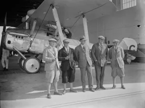 A group of the officials at Martlesham Aerodrome of Woodbridge, Suffolk. Left to