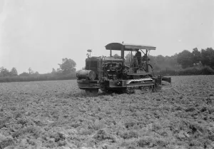Machinery Prints: A Gyrotiller at work in a field in Staplehurst, Kent. 1937