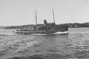 H M Tug St Cyrus leaving Bergen 19 April 1920
