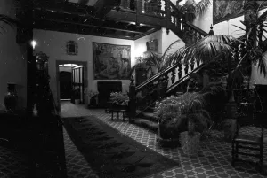 Stairs Prints: The hall interior of the Wheeler house in Farningham, Kent. 1936