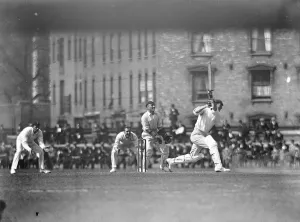 Cricket Match Prints: Hampshires uphill fight against Surrey at The Oval cricket ground. A spectacular