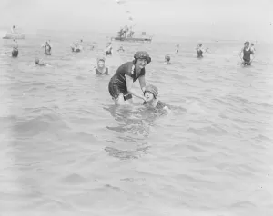 Swimmers Prints: Happy scenes at Margate. 4th June 1922