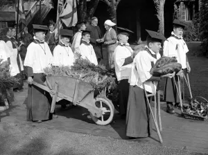 Harvest Thanksgiving at the Heritage Craft School, Chailey, Sussex 26 September 1937