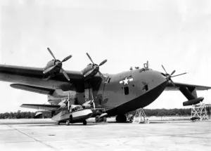 International Herald Tribune Prints: Hawaii Mars the worlds largest flying boat with a wingspan of 200 feet will