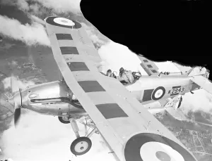 Aerial View Prints: A Hawker Hart of No. 23 Squadron RAF flying over the Medway area in Kent