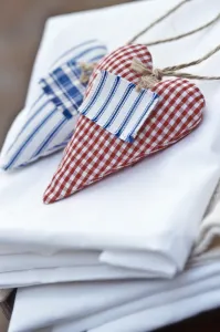 Blue Prints: Heart shaped lavender bags to scent linen credit: Marie-Louise Avery / thePictureKitchen