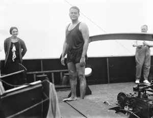 Helmy, the Egyptian swimmer, who is to attempt to swim the channel. 18 August 1925